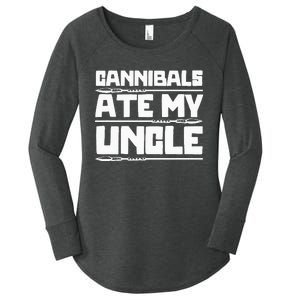 Cannibals Ate My Uncle Joe Biden Political Satire Trump 2024 Women's Perfect Tri Tunic Long Sleeve Shirt