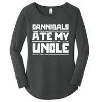 Cannibals Ate My Uncle Joe Biden Political Satire Trump 2024 Women's Perfect Tri Tunic Long Sleeve Shirt