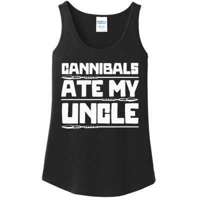 Cannibals Ate My Uncle Joe Biden Political Satire Trump 2024 Ladies Essential Tank