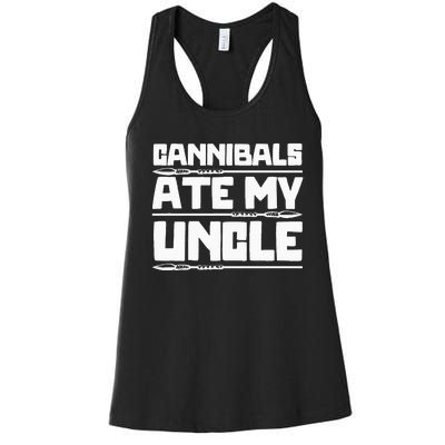 Cannibals Ate My Uncle Joe Biden Political Satire Trump 2024 Women's Racerback Tank