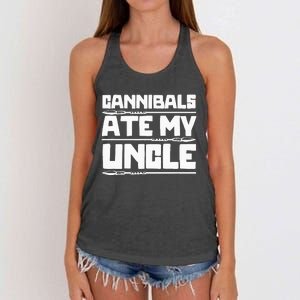 Cannibals Ate My Uncle Joe Biden Political Satire Trump 2024 Women's Knotted Racerback Tank