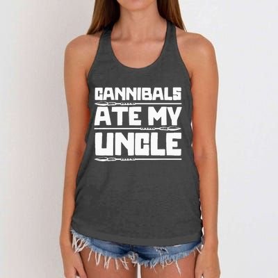 Cannibals Ate My Uncle Joe Biden Political Satire Trump 2024 Women's Knotted Racerback Tank