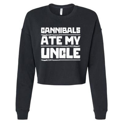 Cannibals Ate My Uncle Joe Biden Political Satire Trump 2024 Cropped Pullover Crew