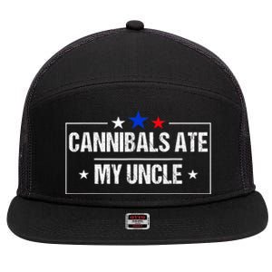 Cannibals Ate My Uncle Joe Biden Saying Funny Trump 2024 7 Panel Mesh Trucker Snapback Hat