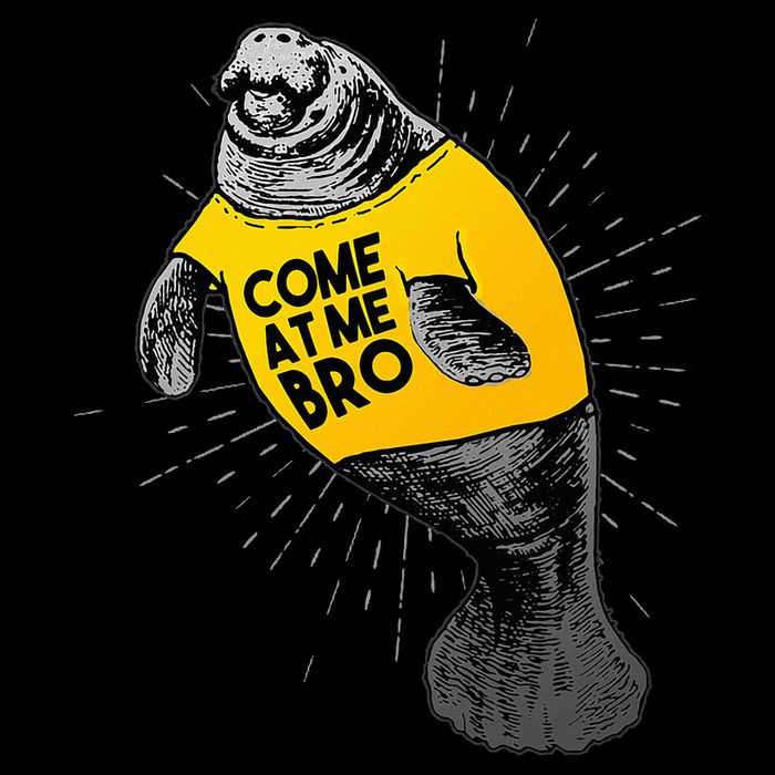 Come At Me Bro Manatee With Yellow Top Cooling Performance Crew T-Shirt