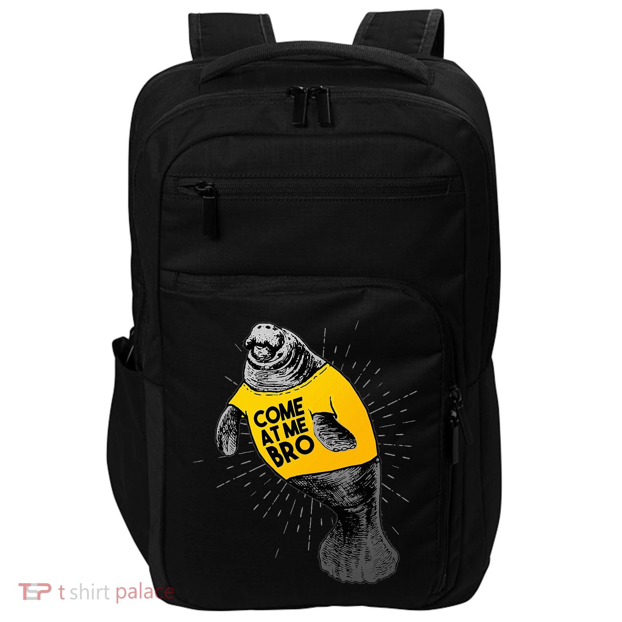 Come At Me Bro Manatee With Yellow Top Impact Tech Backpack