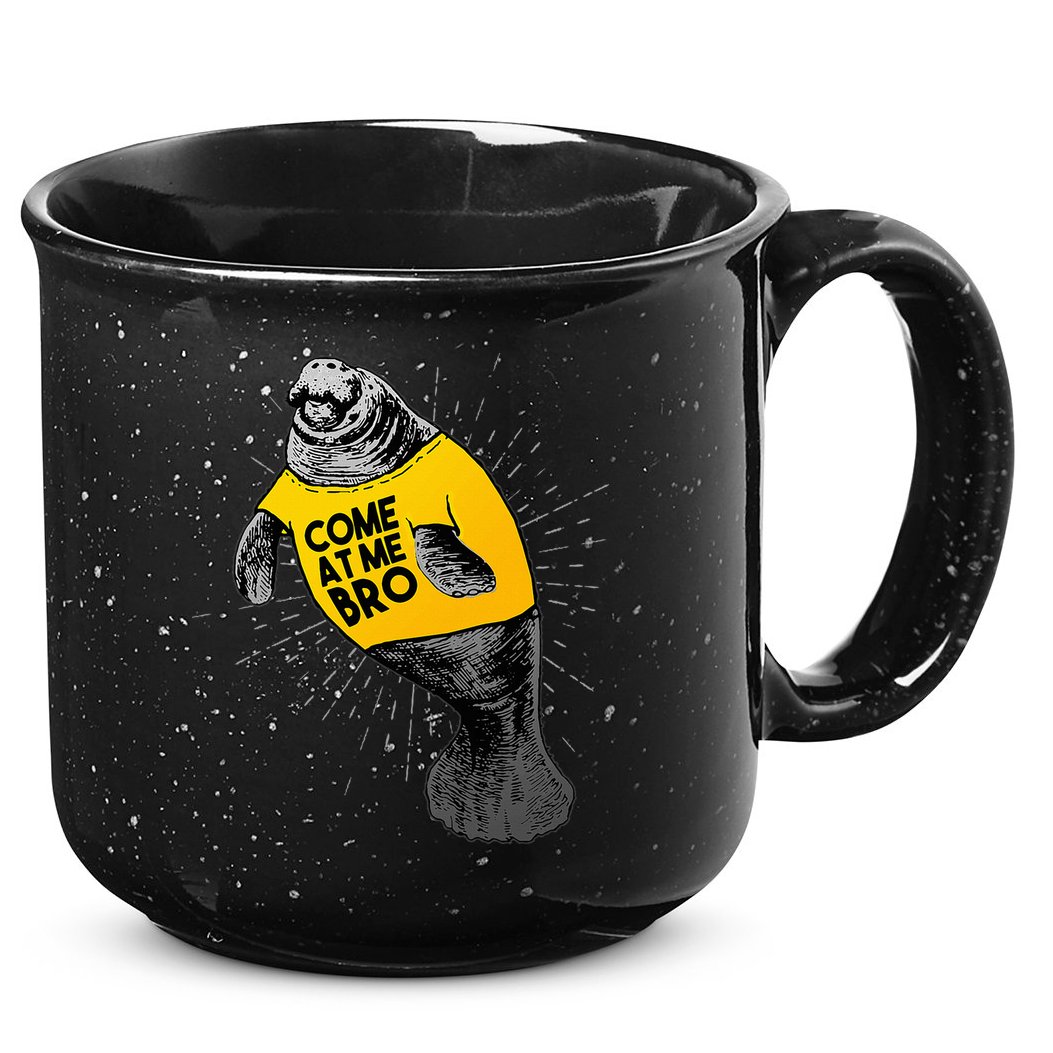 Come At Me Bro Manatee With Yellow Top 15oz Campfire Ceramic Mug