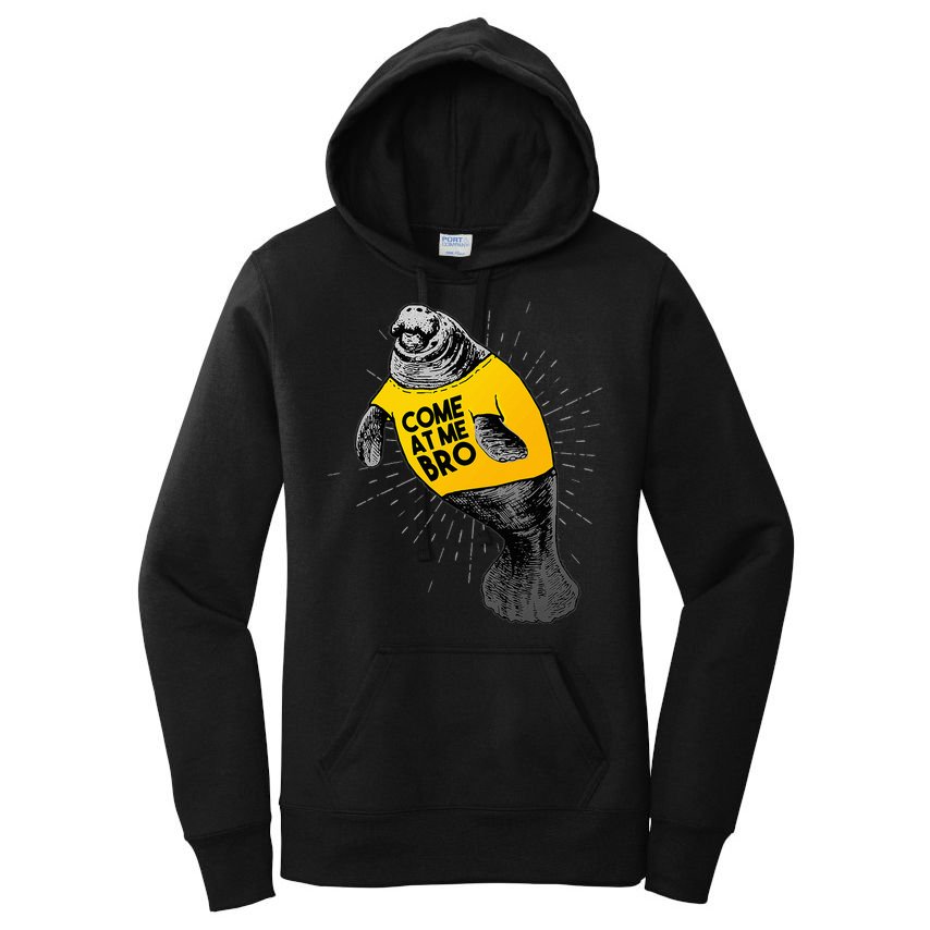 Come At Me Bro Manatee With Yellow Top Women's Pullover Hoodie