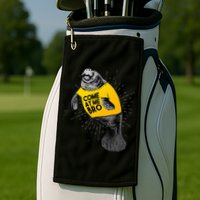 Come At Me Bro Manatee With Yellow Top Golf Towel