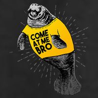 Come At Me Bro Manatee With Yellow Top Golf Towel