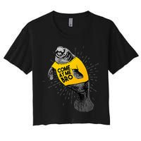 Come At Me Bro Manatee With Yellow Top Women's Crop Top Tee