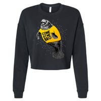 Come At Me Bro Manatee With Yellow Top Cropped Pullover Crew