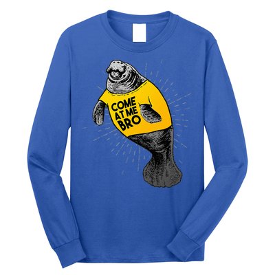 Come At Me Bro Manatee With Yellow Top Long Sleeve Shirt
