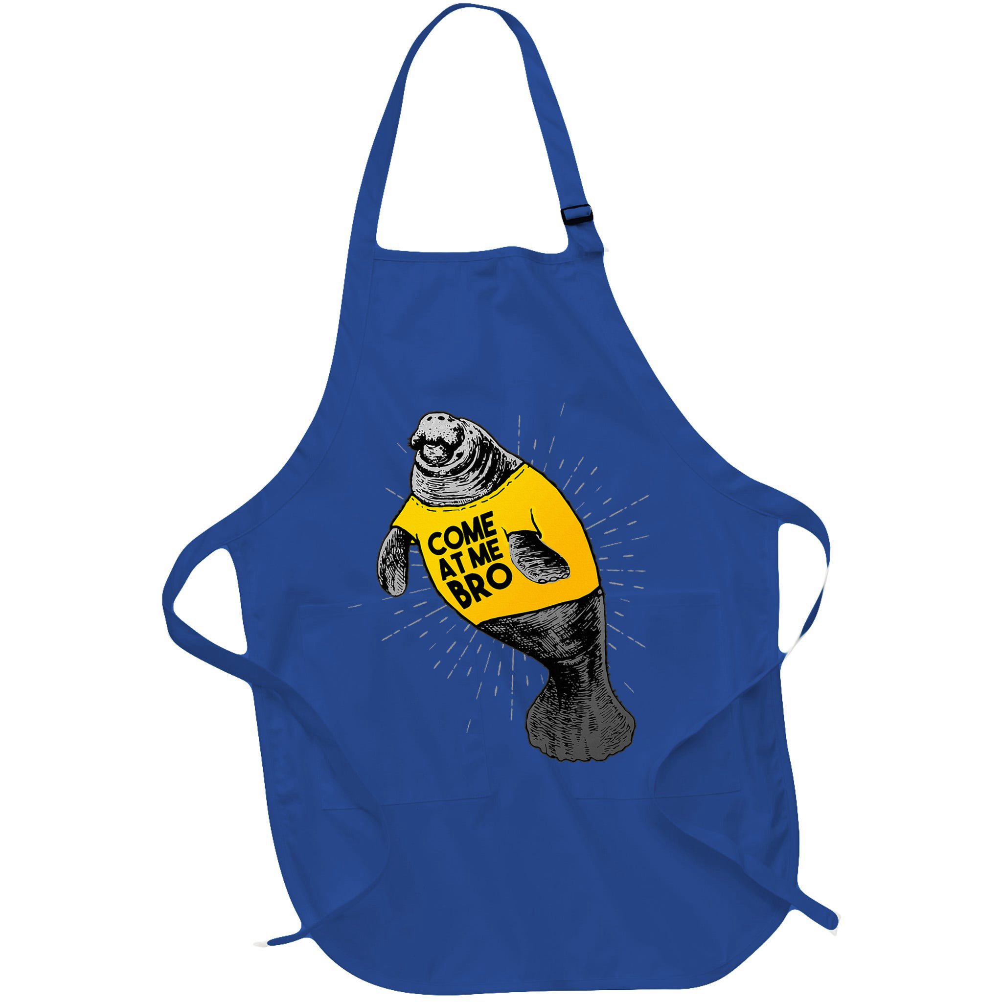 Come At Me Bro Manatee With Yellow Top Apron