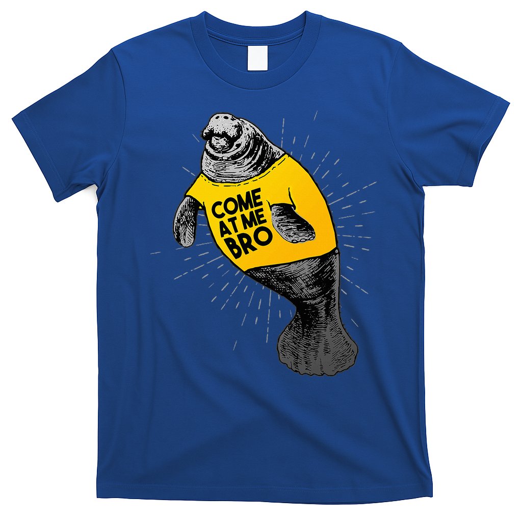 Come At Me Bro Manatee With Yellow Top T-Shirt
