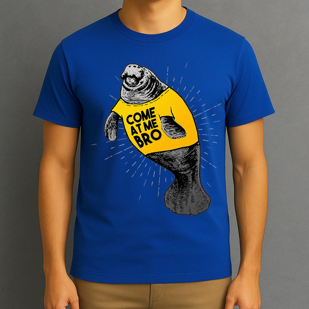 Come At Me Bro Manatee With Yellow Top T-Shirt