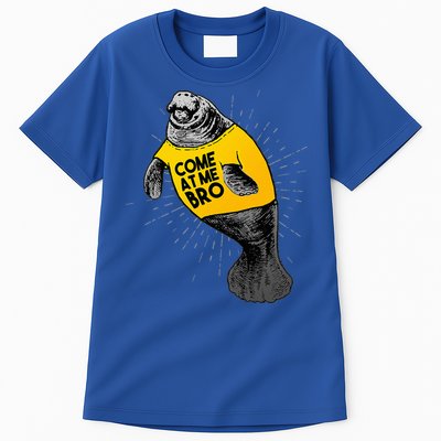 Come At Me Bro Manatee With Yellow Top Tall T-Shirt