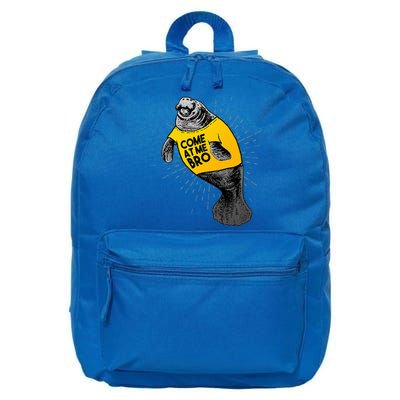 Come At Me Bro Manatee With Yellow Top 16 in Basic Backpack