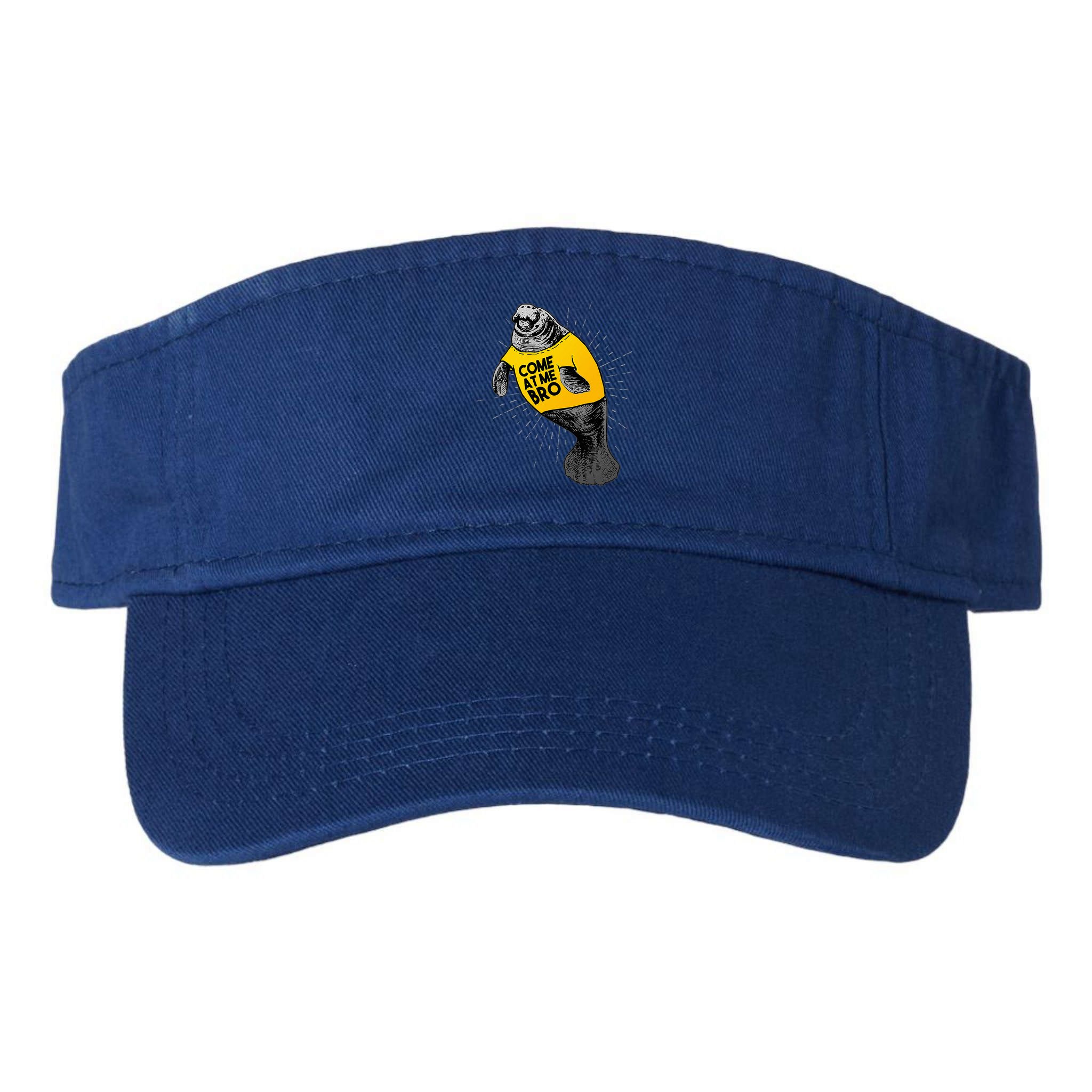 Come At Me Bro Manatee With Yellow Top Visor