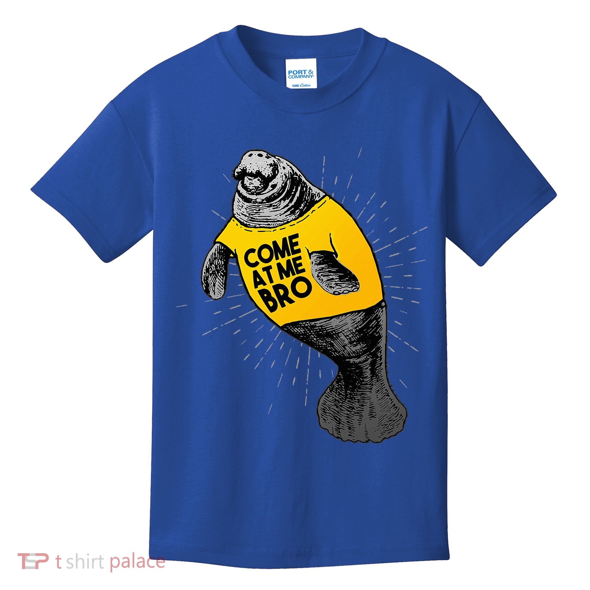 Come At Me Bro Manatee With Yellow Top Kids T-Shirt