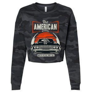 Classic American Muscle Cars Novelty Cropped Pullover Crew