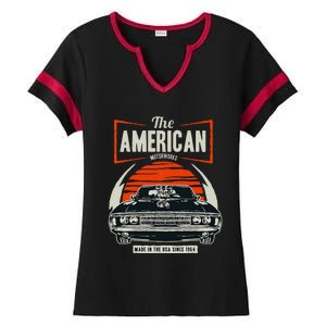 Classic American Muscle Cars Novelty Ladies Halftime Notch Neck Tee