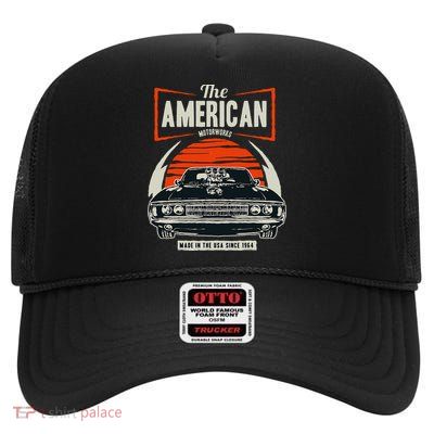 Classic American Muscle Cars Novelty High Crown Mesh Back Trucker Hat