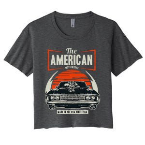 Classic American Muscle Cars Novelty Women's Crop Top Tee