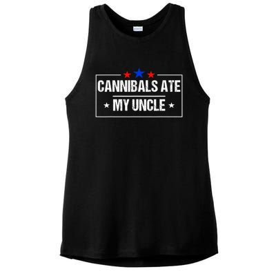 Cannibals Ate My Uncle Biden Funny Ladies PosiCharge Tri-Blend Wicking Tank