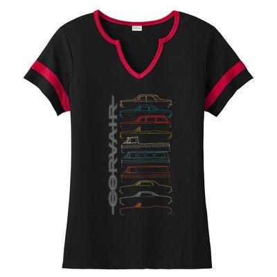 Corvair All Models Ladies Halftime Notch Neck Tee