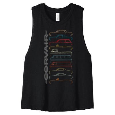 Corvair All Models Women's Racerback Cropped Tank