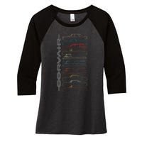 Corvair All Models Women's Tri-Blend 3/4-Sleeve Raglan Shirt