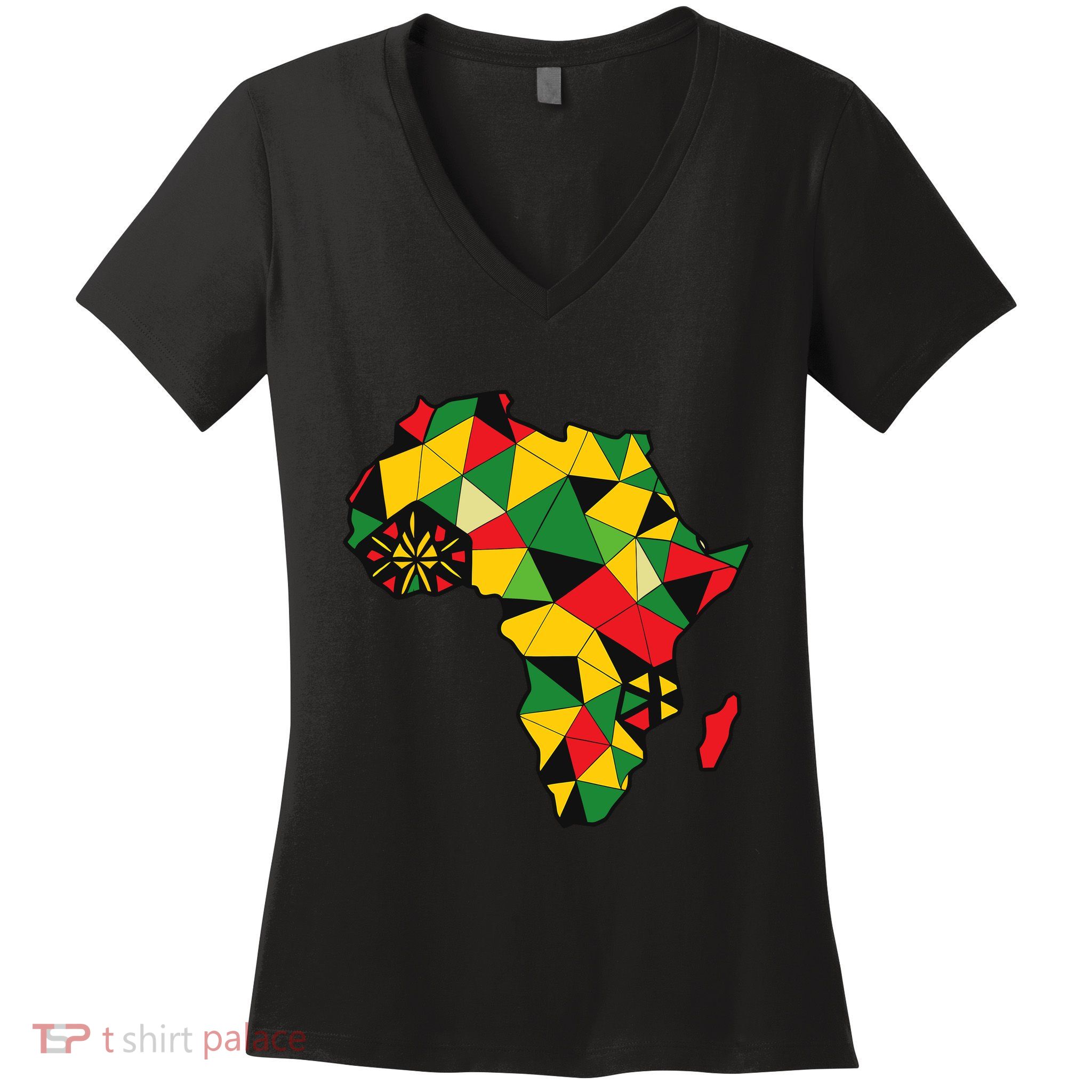 Colourful Africa Map Cloth Gift For African Lover Women's V-Neck T-Shirt