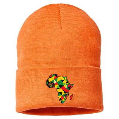 Colourful Africa Map Cloth Gift For African Lover Sustainable Knit Beanie