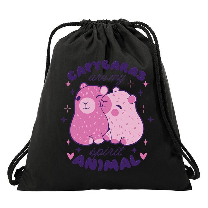 Capybaras Are My Spirit Animal Rodent Lover  Drawstring Bag