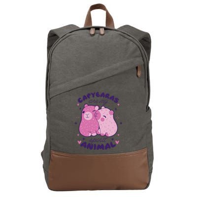 Capybaras Are My Spirit Animal Rodent Lover  Cotton Canvas Backpack