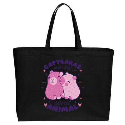 Capybaras Are My Spirit Animal Rodent Lover  Cotton Canvas Jumbo Tote