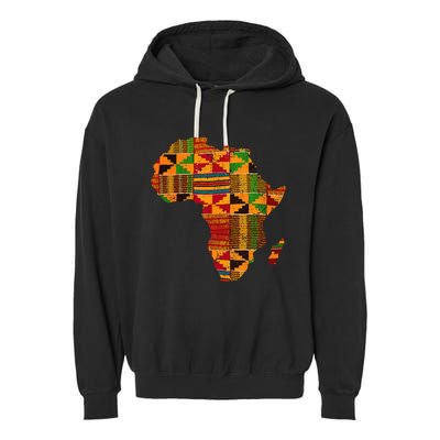 Cool Africa Map Kente Cloth Gift For African Lover Garment-Dyed Fleece Hoodie