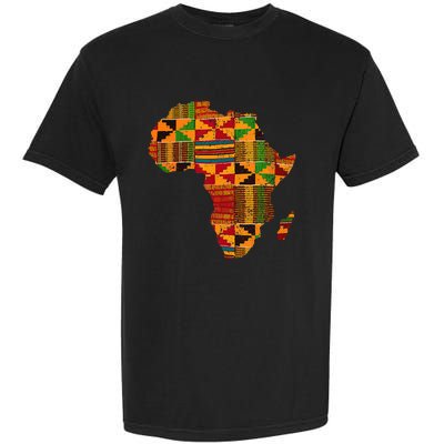 Cool Africa Map Kente Cloth Gift For African Lover Garment-Dyed Heavyweight T-Shirt