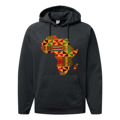 Cool Africa Map Kente Cloth Gift For African Lover Performance Fleece Hoodie