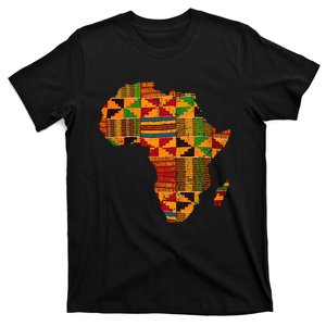 Cool Africa Map Kente Cloth Gift For African Lover T-Shirt