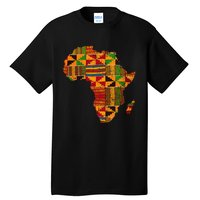 Cool Africa Map Kente Cloth Gift For African Lover Tall T-Shirt