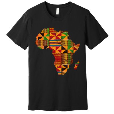 Cool Africa Map Kente Cloth Gift For African Lover Premium T-Shirt