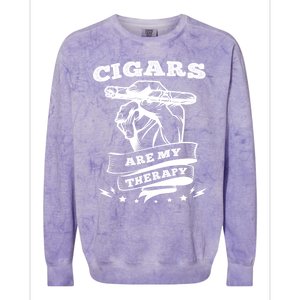 Cigars Are My Therapy Cigars Smoker Smiking Cigar Gift Colorblast Crewneck Sweatshirt