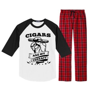 Cigars Are My Therapy Cigars Smoker Smiking Cigar Gift Raglan Sleeve Pajama Set