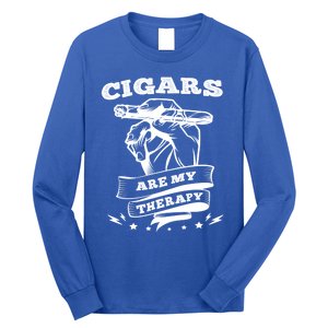 Cigars Are My Therapy Cigars Smoker Smiking Cigar Gift Long Sleeve Shirt