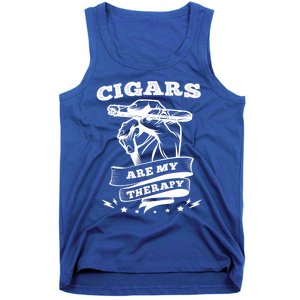 Cigars Are My Therapy Cigars Smoker Smiking Cigar Gift Tank Top