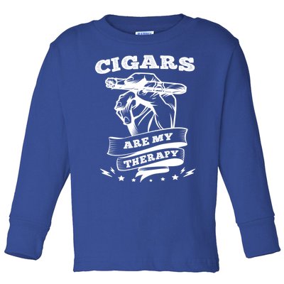 Cigars Are My Therapy Cigars Smoker Smiking Cigar Gift Toddler Long Sleeve Shirt