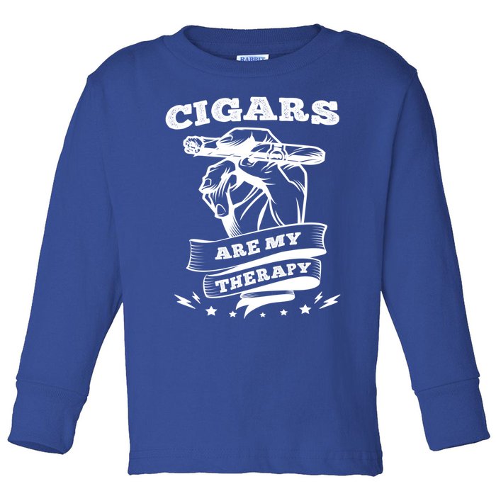 Cigars Are My Therapy Cigars Smoker Smiking Cigar Gift Toddler Long Sleeve Shirt