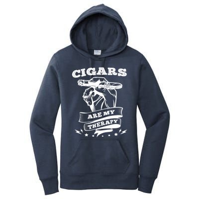 Cigars Are My Therapy Cigars Smoker Smiking Cigar Gift Women's Pullover Hoodie